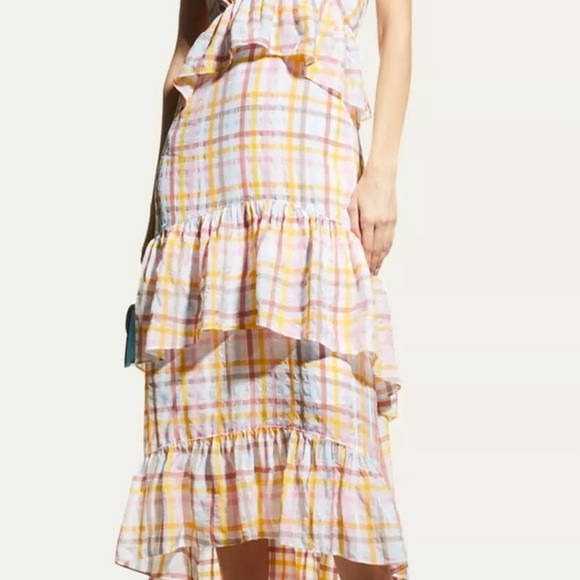NWOT $465 CINQ A SEPT Astor Plaid Poplin Maxi Dress Size 6 - Picture 2 of 6